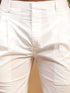 Vastramay Men White Kurta And Cotton Pant Set With Prayer Cap
